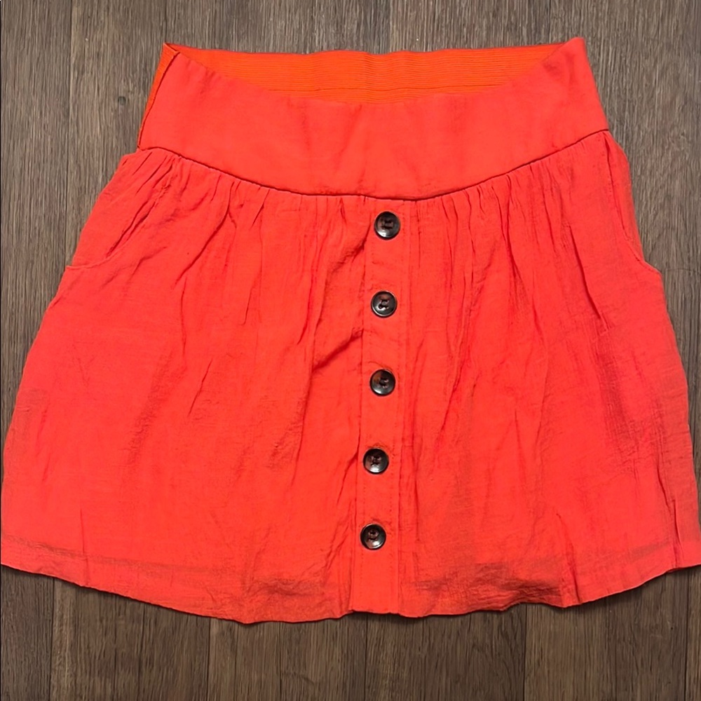 Charlotte Russe Orange Red Bubble Mini Skirt